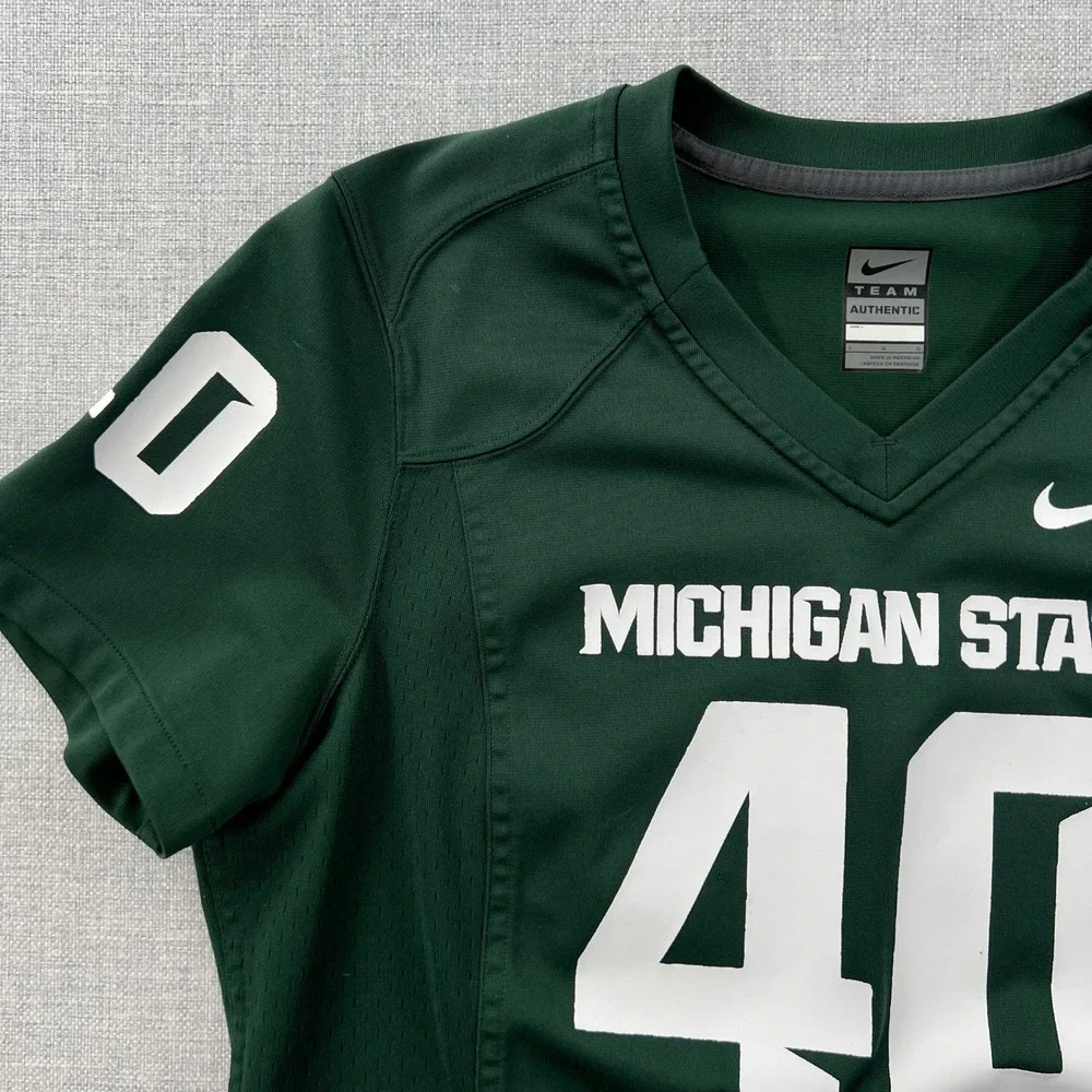 Nike Michigan State Jersey Kids L Green Football #40 Spartans NCAA Team Apparel